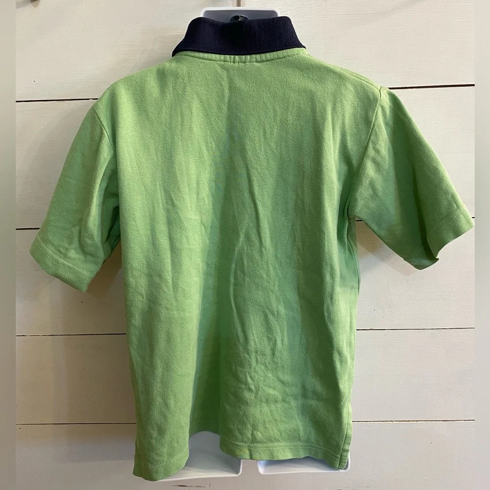 Vintage Polo Ralph Lauren Boys’ Sz 5 Green/Navy Cotton Jersey Polo Shirt‎